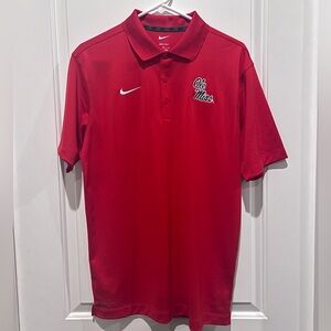Nike Men's Polo Shirt in Red with Ole Miss Logo